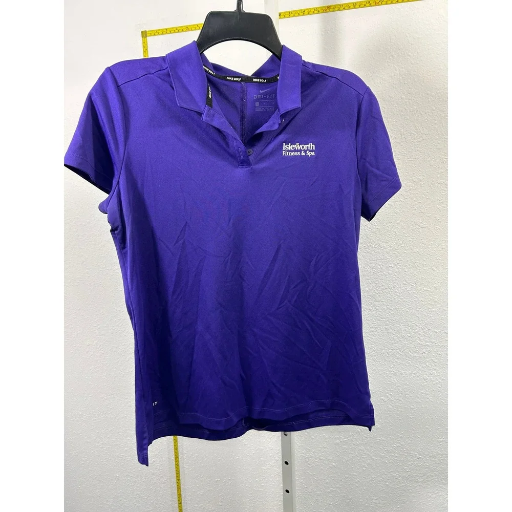 Nike Golf Womens Dri-FIT Polo Shirt Purple Isleworth Fitness & Spa‎ Size Large